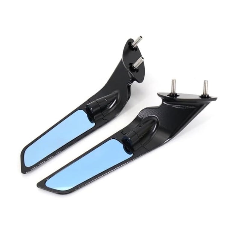 Motorcycle Rearview Mirrors CNC Aluminum Wind Wing Adjustable Side Mirrors Compatible with Aprilia RS660  RSV4 1100 2022 2021 2020 Motorcycle Accessories Blue Antiglare Convex Mirrors